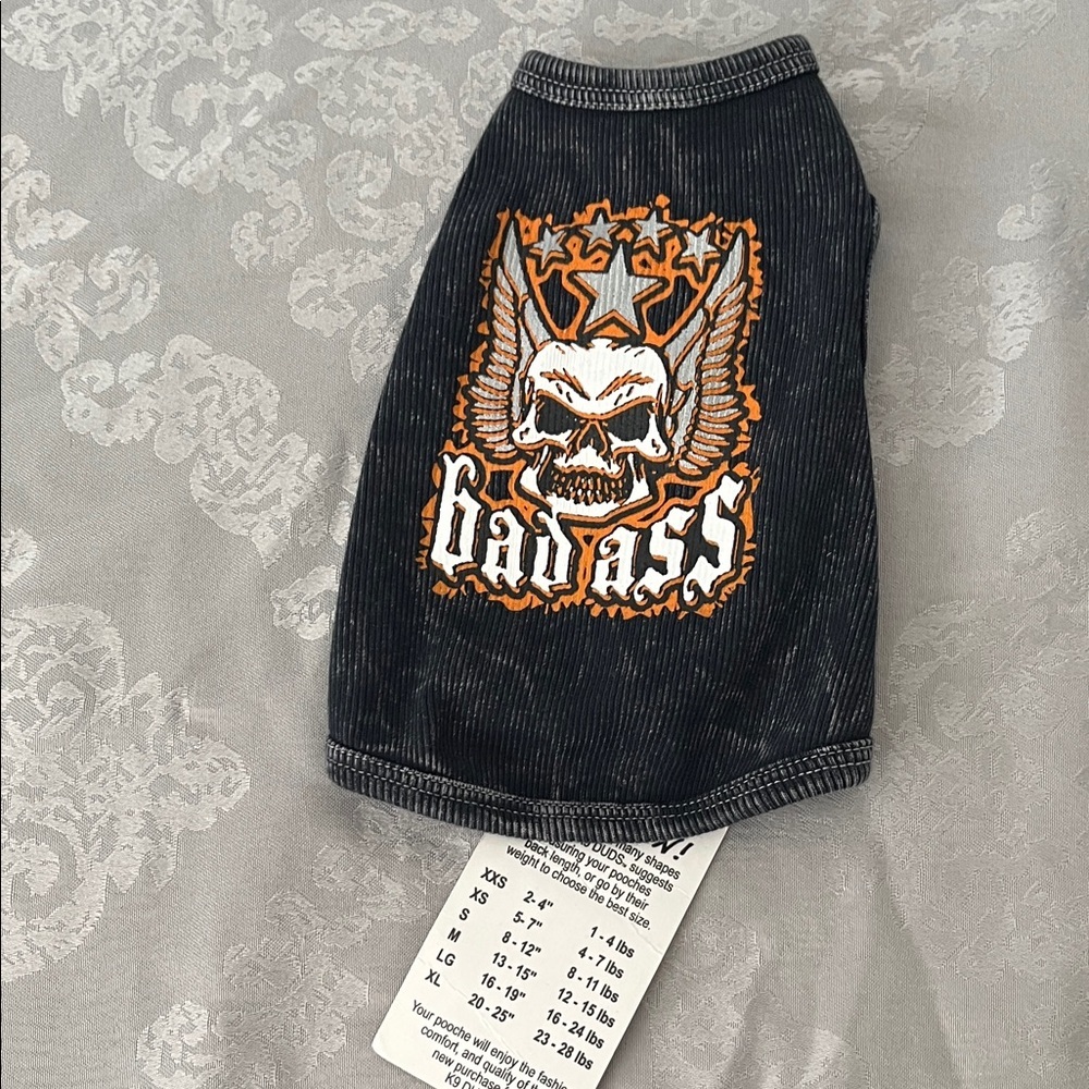 Black Dog Shirt with Skull Design